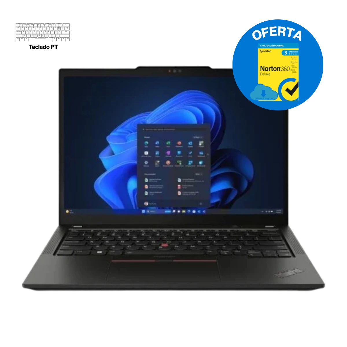 LENOVO THINKPAD X13 13.3'' CORE i5-10210U 10-GEN 8GB 256GB SSD WIN 11 PRO WEBCAM TECLADO PT + OFERTA ANTIVIRUS NORTON E MALA DE TRANSPORTE